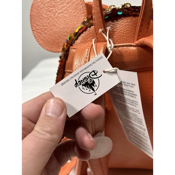 Disney Parks Loungefly Minnie Mouse Copper Sequin Mini Backpack NWT - Picture 12 of 16